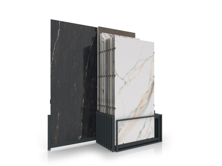 Expositores venta azulejos Spring 10P 280x120 antracita abierto