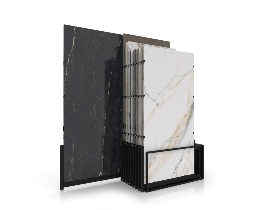 Expositores venta azulejos Spring 10P 280x120 negro abierto