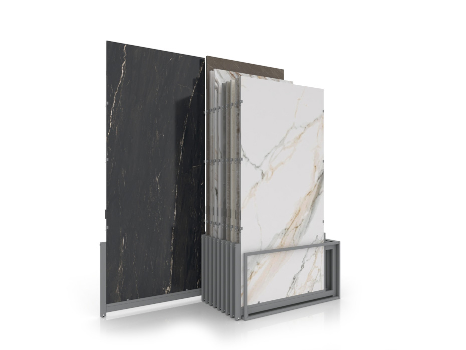 Expositores venta azulejos Spring 10P 280x120 plata abierto