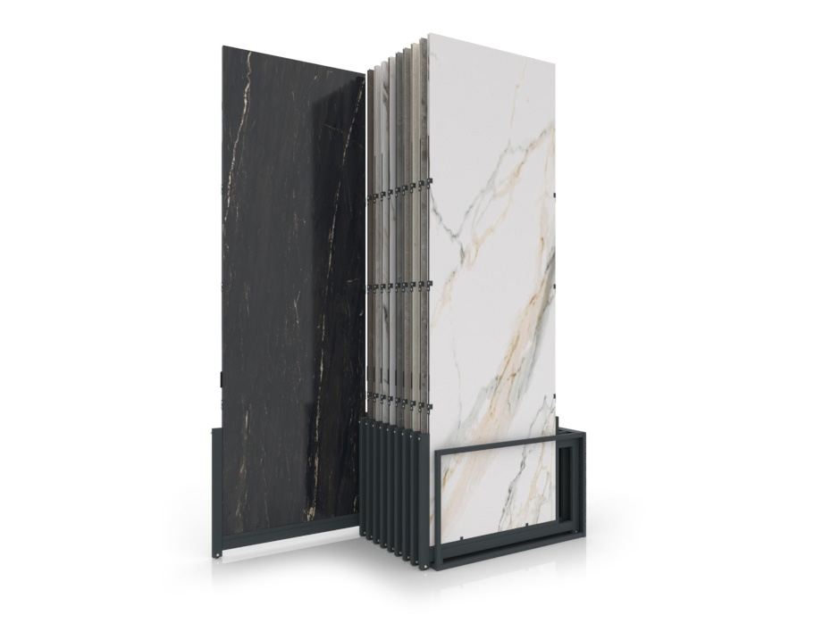 Expositores venta azulejos Spring 10P 300x100 antracita abierto