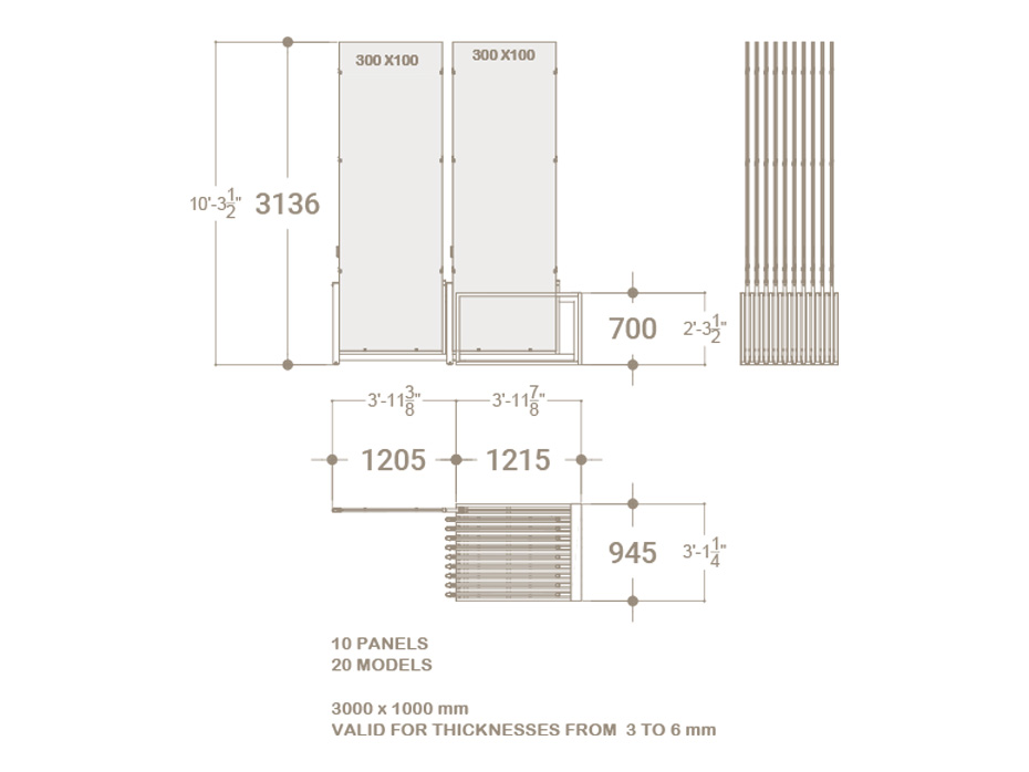 Expositores venta azulejos Spring 10P 300x100 negro plano