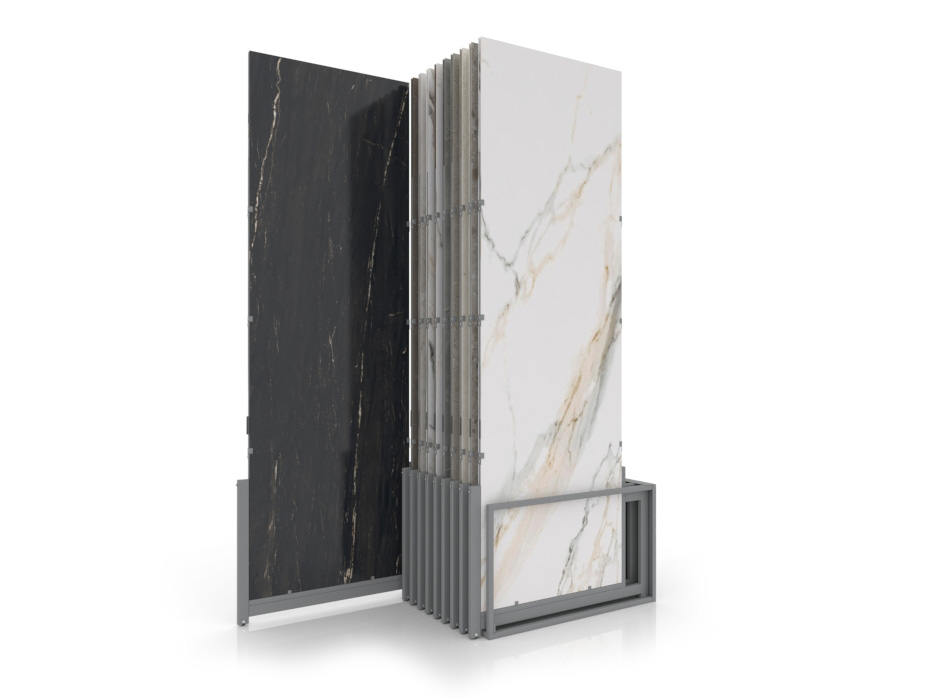 Expositores venta azulejos Spring 10P 300x100 plata abierto