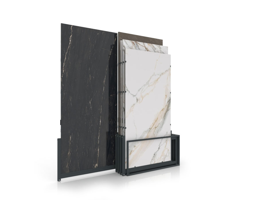 Expositores venta azulejos Spring 5P 280x120 antracita abierto