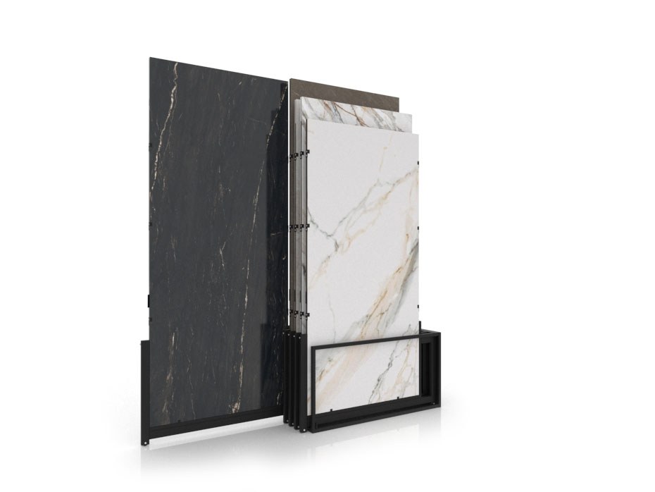 Expositores venta azulejos Spring 5P 280x120 negro abierto