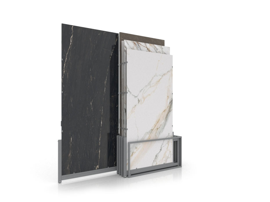 Expositores venta azulejos Spring 5P 280x120 plata abierto