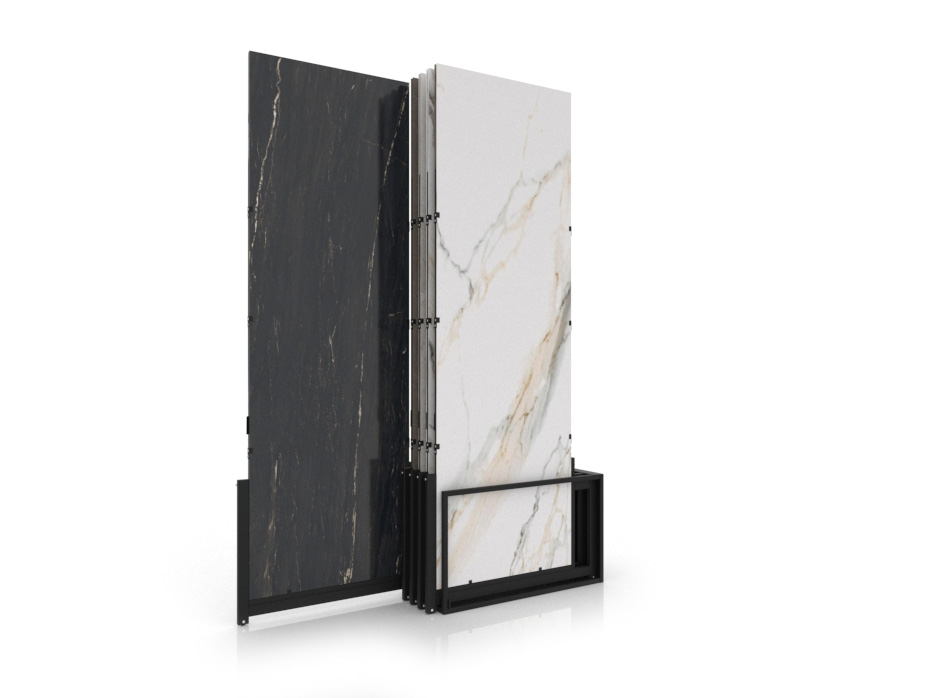 Expositores venta azulejos Spring 5P 300x100 negro abierto