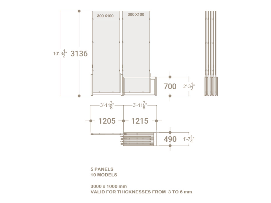 Expositores venta azulejos Spring 5P 300x100 antracita plano