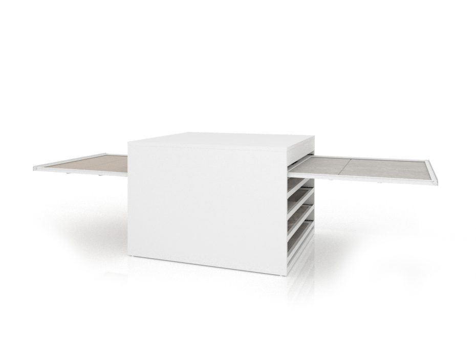 Cajonera para azulejos Tevere liso doble cara blanco abierto
