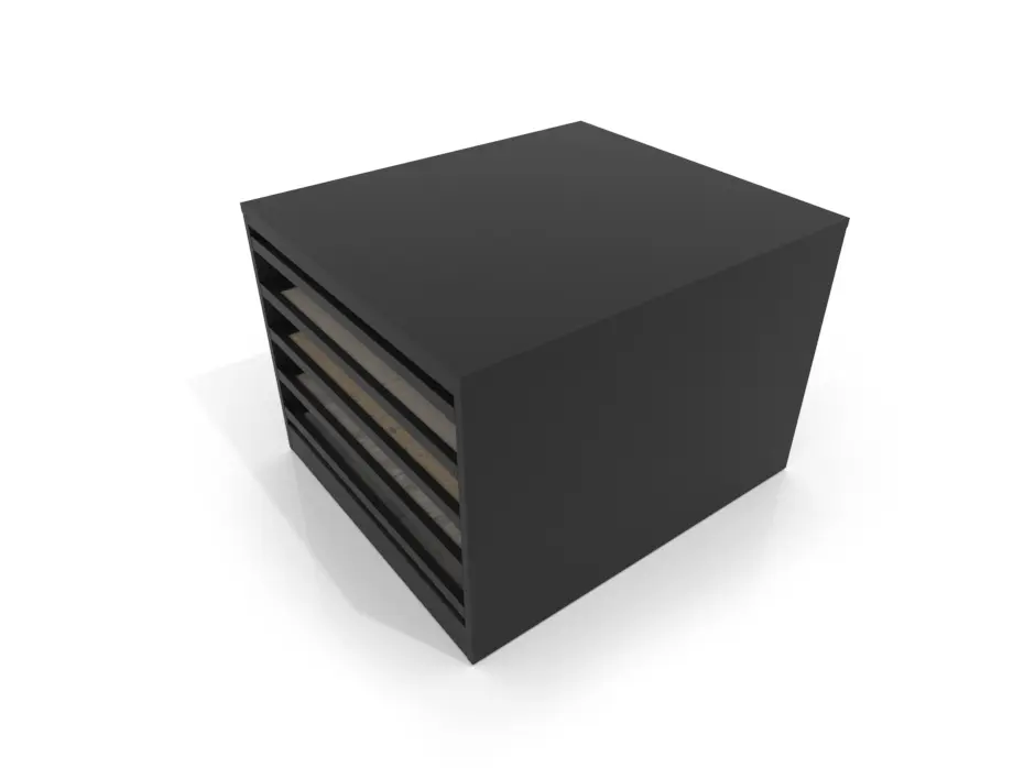 Cajonera para azulejos Tevere doble cara liso negro aereo