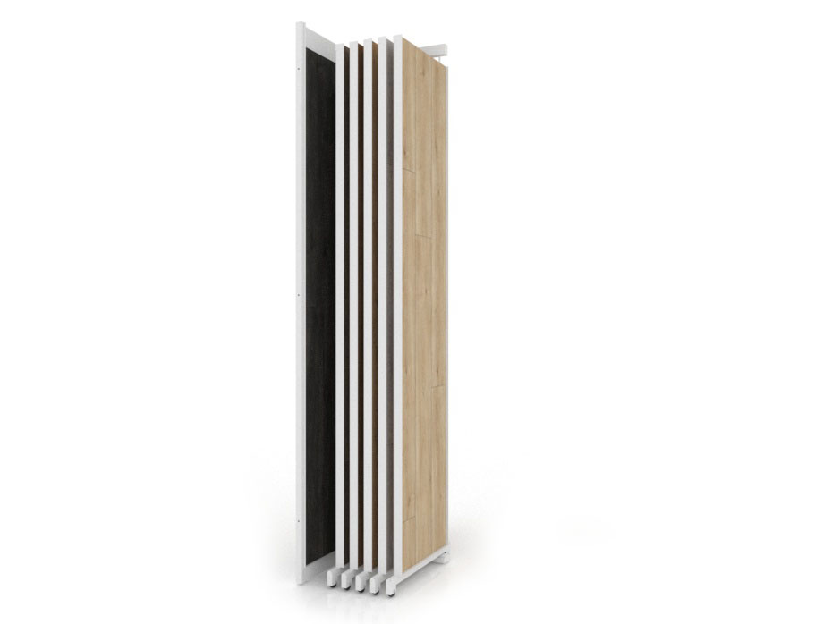 Expositor corredero laminado maderas Texas 6+2 H3000 blanco lateral