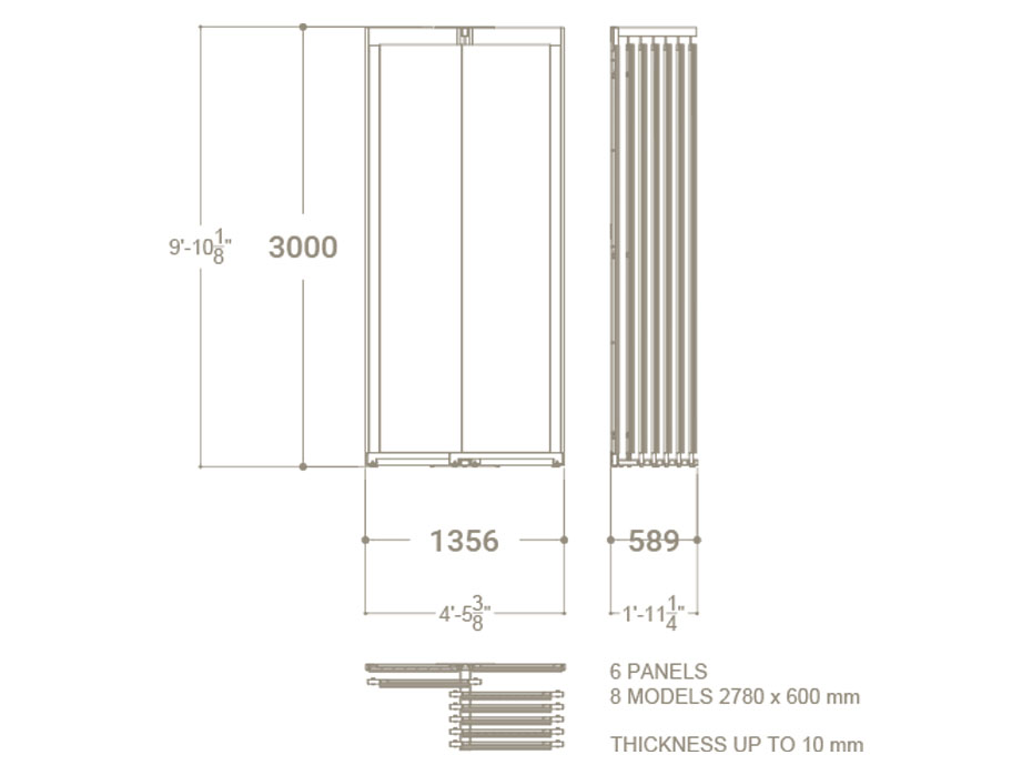 Expositor corredero laminado maderas Texas 6+2 H3000 plano