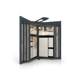 Mueble para exponer azulejos Book 12 antracita frontal luz