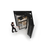 Mueble para exponer azulejos Book 12 negro aérea