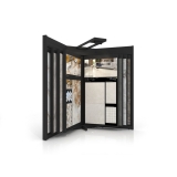Mueble para exponer azulejos Book 12 lateral negro luz