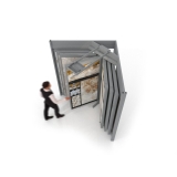 Mueble para exponer azulejos Book 12 plata aérea luz
