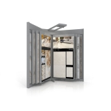 Mueble para exponer azulejos Book 12 frontal luz plata
