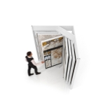 Mueble para exponer azulejos Book 12 blanco aérea