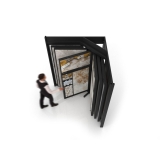 Mueble para exponer azulejos Book 12 negro aérea luz