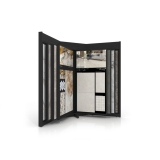 Mueble para exponer azulejos Book 12 frontal negro sin luz