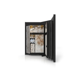 Mueble para exponer azulejos Book 12 negro lateral sin luz