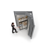 Mueble para exponer azulejos Book 12 plata frontal sin luz