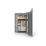 Mueble para exponer azulejos Book 12 plata lateral sin luz