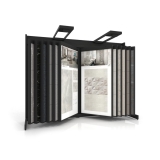 Expositor de azulejos Book 224 blanco con iluminación frontal negro