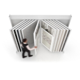 Expositor de azulejos Book 224 sin iluminación 2010x1005 blanco aérea