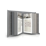 Expositor de azulejos Book 224 sin iluminación 2010x1005 plata frontal
