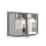 Expositor de azulejos tipo libro Book 24+2 2010x1005 plata frontal