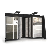 Expositor para cerámica Book 424+2 con luz negro frontal