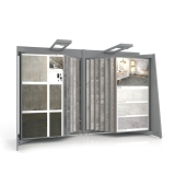 Expositor para cerámica Book 424+2 2010x1005 con luz plata frontal