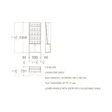 Expositor para azulejos Boutique 20x20 Plano Inclinado 90 puerta madera plano