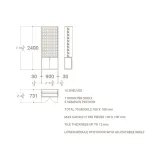 Expositor de azulejos vertical Boutique 10x10 90 con puerta madera plano