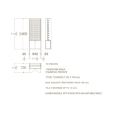 Expositor de azulejos vertical Boutique 10x10 90 puerta plano