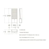 Expositor para muestrario de azulejos Plano Inclinado 90 puerta madera plano