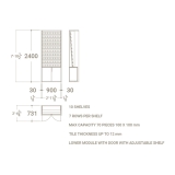 Expositor para muestrario de azulejos 10x10 Plano Inclinado 90 madera puerta plano