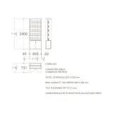 Estante expositor de baldosas cerámicas Boutique 20x20﻿​ 90 puerta madera plano
