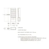 Expositor sencillo azulejo Plano Inclinado Box﻿​ 90 madera plano