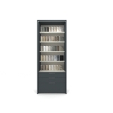 Expositor vertical para azulejos Boutique Ranuras Box antracita frontal