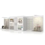 Ambientes y expositores de azulejos Composición 102 blanco luz lateral