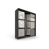 Expositor para azulejos Composition 118 negro lateral abierto