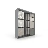 Expositor para azulejos Composition 118 plata lateral abierto