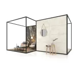 Ambiente expositivo de azulejos Composition 137 negro frontal