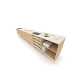 Mueble para exponer azulejos banco de trabajo UP! blanco frontal