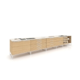 Mueble para exponer azulejos banco de trabajo UP! blanco lateral