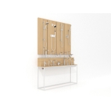 Expositor para grifería Composición 161 madera vicenza blanco lateral