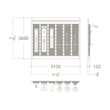 Expositor para grifería de baño Composición 165 plano