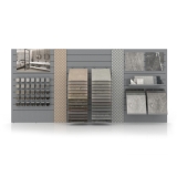 tiled display wall composition 175 Milan wall silver sx