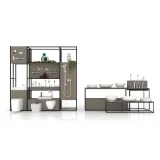 Expositor para baño Composición 181 one face madera gris cubanita negro frontal